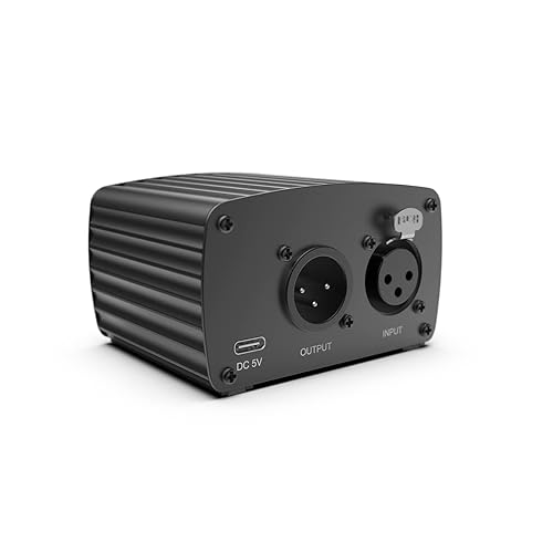 FIFINE 48V Phantom Power with Output/Input, Power Supply for Condenser Microphone, Recording Equipment-PM48