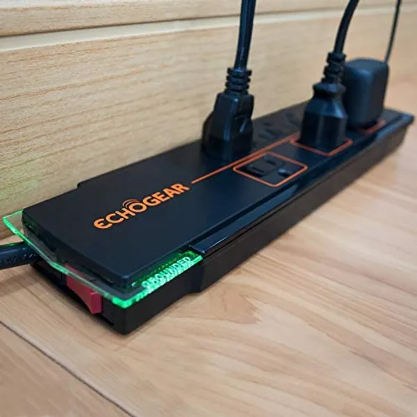 ECHOGEAR 8 Outlet Surge Protector Power Strip - Slim Design Can Power & Protect Your Entire TV, Office, Or Gaming Setup - Advanced Surge Suppressor with 3420 Joules of Protection - 