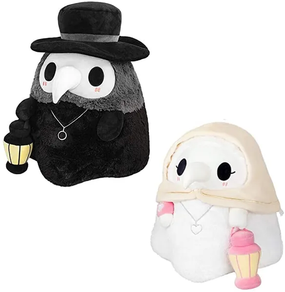 Plague Doctor Plush Steampunk Luminous Beak Plague Doctor Nurse Plush Doll Toy Halloween Prom Props (2pc) - 2pc