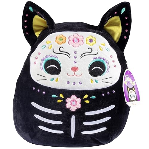 Squishmallows Original 12-Inch Zelina Day of The Dead Cat - Official Jazwares Easter Plush - Collectible Soft Squishy Spring Floral Kitty Stuffed Animal Toy - Gift for Kids, Girls & Boys