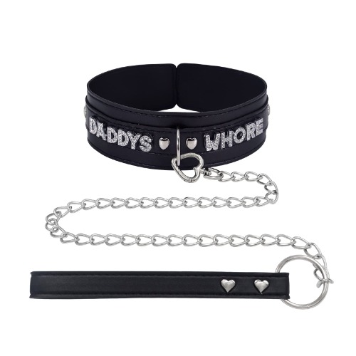 paloli Pink Choker Necklace for Women Leather Collar Fluffy Punk Leash Neck Choker Gothic Cosplay Sexy Jewelries, Leather, Rhinestone