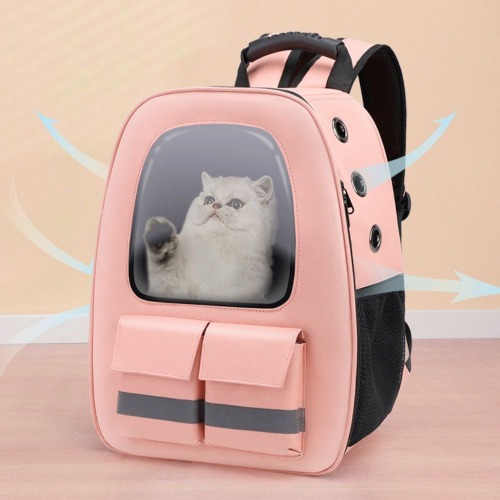 Pet Breathable Traveling Backpack - Pink