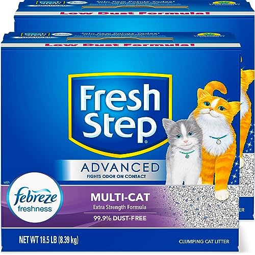 Fresh Step Advanced Clumping Cat Litter, Multi-Cat Odor Control, Extra Large, 37 lbs total (2 Pack of 18.5 lb Boxes) - 37 lb