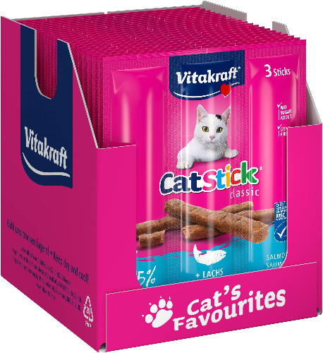 Vitakraft Katzensnack Cat Stick Lachs MSC (20x 3 Stück) - 