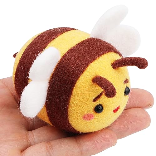 Needle Felting Kit, Wool Needle Felting Starter Kit, Needle Felting Set(Bee), with Instruction, Felting Foam Mat, Wool Felting Supplies for DIY Craft Gift Home Decoration - Bee