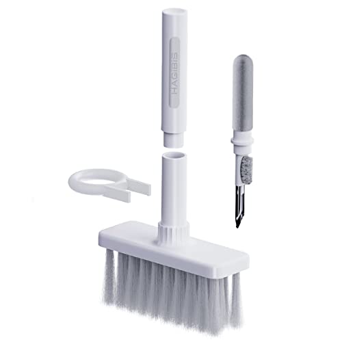 Hagibis Cleaning Soft Brush Keyboard Cleaner 5-in-1 Multi-Function Computer Cleaning Tools Kit Corner Gap Duster Keycap Puller for Bluetooth Earphones Lego Laptop Airpods Pro Camera Lens (Grey) - Grey