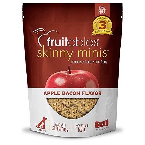 Fruitables Skinny Mini – Healthy Treats for Dogs – Low Calorie Training Treats – Free of Wheat, Corn and Soy – Apple Bacon – 12 Ounces - 12 Ounce (Pack of 1) - Apple Bacon