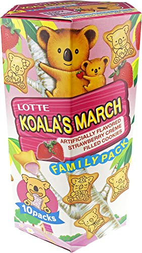 Lotte Koala's March Cookie with Strawberry Cream, 6.89 oz (Pack of 1)
