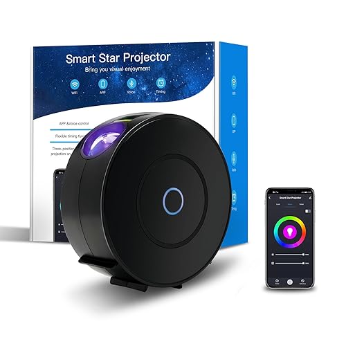 The Authentic Galaxy Projector (Green Stars) | LED Nebula Projector | Star Light Projector for Bedroom | Galaxy Gaming Lights | Star Projector Night Light | Lamps Light Projector for Relaxation - Black Round