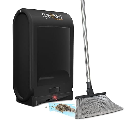 EyeVac Pro Touchless Vacuum Automatic Dustpan - Ultra Fast & Powerful - Great for Sweeping Salon Pet Hair Food Dirt Kitchen, Corded Canister Vacuum, Bagless, Automatic Sensors, 1400 Watt (Black) - Black