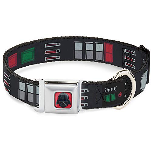 Buckle-Down Dog Collar Seatbelt Buckle Star Wars Darth Vader Utility Belt Bounding3 Black Grays Reds 11 to 17 Inches 1.0 Inch Wide, Multi Color (DC-SB-SWBBV-WSW141-1.0-M)