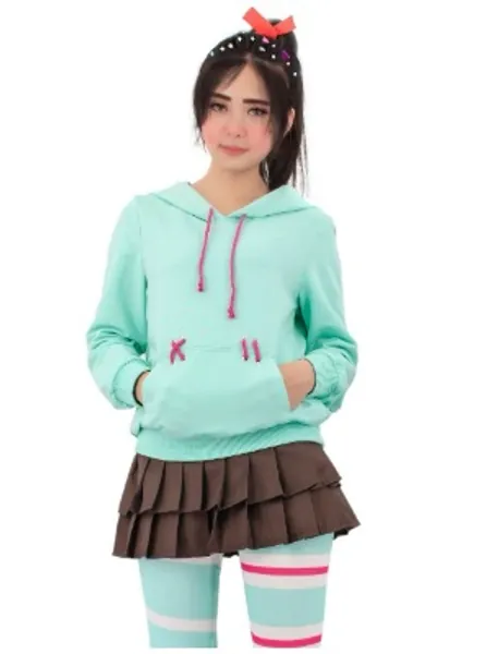 C-ZOFEK Women's Vane Cosplay Costume Hoodie Skirt Leggings with Hairtie