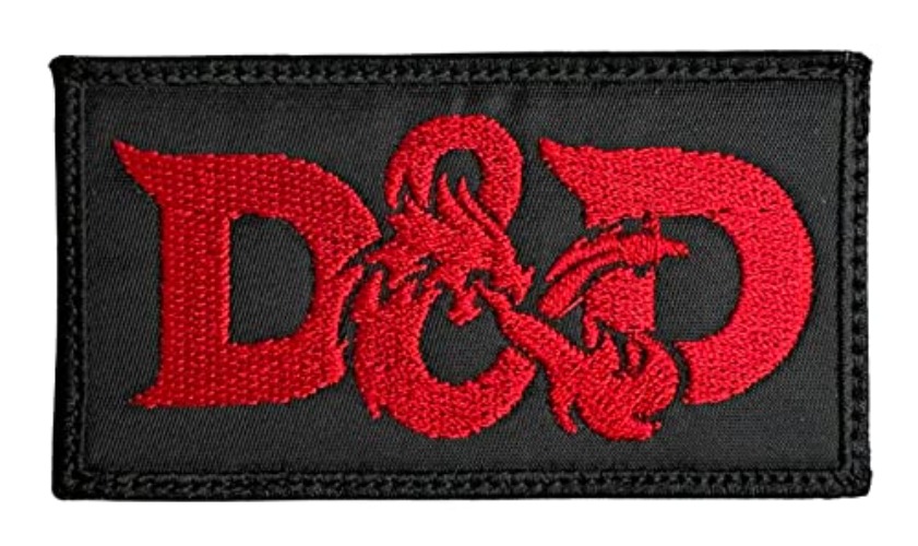 Dungeon & Dragons Logo Patch - Funny Tactical Military Morale Embroidered Patch Hook Fastener Backing Black Background