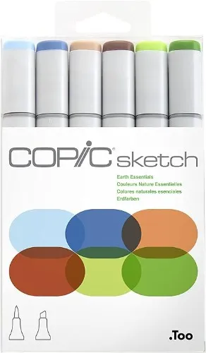 Copic Sketch, Alcohol Markers, 6pc Set, Portrait - Portrait - Marker Set