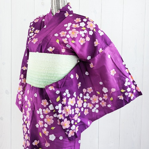 Yukata Kimono Plus Size - Cherry Blossoms in Gradient Purple (Style #1001)
