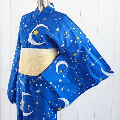 Yukata Kimono Plus Size - Whimsical Night Sky in Blue (Style #1000)