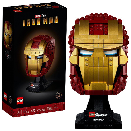 LEGO 76165 Super Heroes Marvel Iron Man Helmet Display Building Set, Collectible Gift Model for Adults