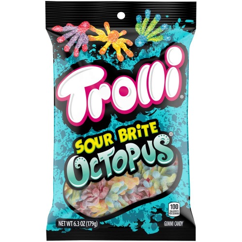 Trolli Sour Brite Octopus, 6.3 Ounce, Pack of 8 - Octopus 6.3 Ounce (Pack of 8)