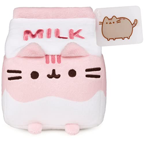 GUND Pusheen Strawberry Milk Plush Cat Stuffed Animal for Ages 8 and Up, Pink/White, 6” - Strawberry Milk