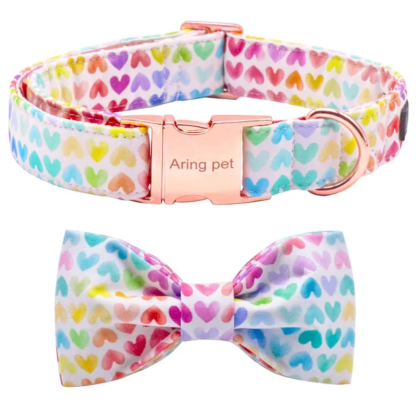 ARING PET Bowtie Dog Collar,Dog Collar with Bow,Adjustable Adorable Collars for Small Medium Large Dogs.