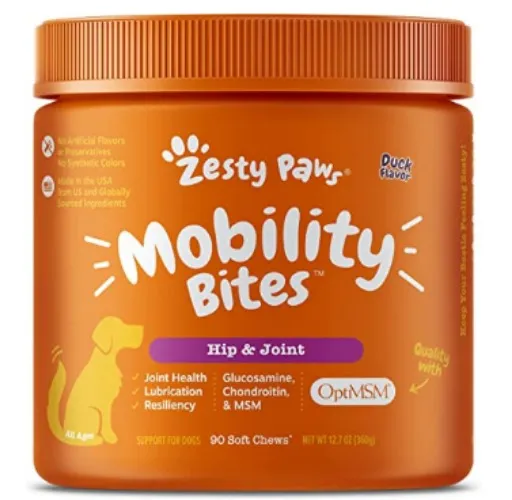 Glucosamine for Dogs - Hip & Joint Supplement for Dog Arthritis Pain Relief - with Chondroitin & MSM - Advanced Daily Natural Mobility Pet Soft Chews for Joints - All Canine Breeds & Sizes - 90 Count - Duck 90 Count (Pack of 1)