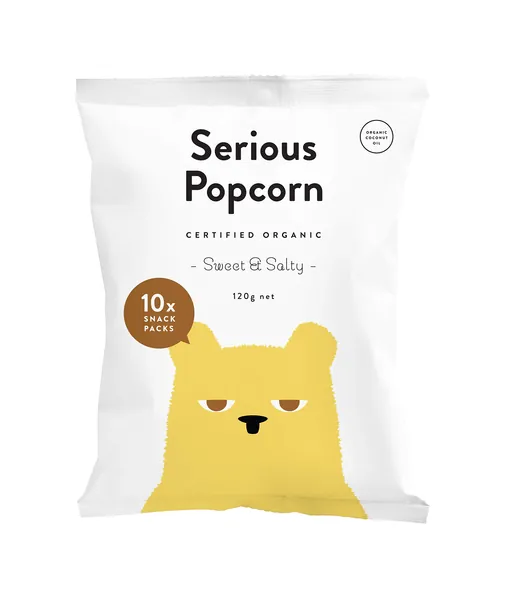 Serious Foods Popcorn Multipack, Sweet and Salty, 120 g