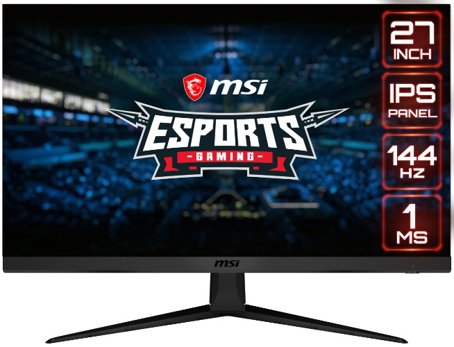 MSI Optix G271 Esports Gaming IPS Monitor - 27 Inch, 16:9 Full HD (1920 x 1080), IPS, 144Hz, FreeSync Premium, DisplayPort, HDMI, Wide Color Gamut, Night Vision, Anti-Flicker, Less Blue Light, Black