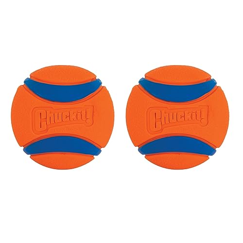 ChuckIt! Ultra Ball Dog Toy, Durable High Bounce Floating Rubber Dog Ball, Launcher Compatible Toy For Dogs, Medium (Pack of 2) - 2 Pack - Medium (Pack of 2)