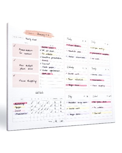 Weekly planner notepad – Daily & Monthly Calendar Agenda 2022 I To do List Notepads, Habit Tracker, Great Academic Planner for College Student & Business Appointments Notebook (Pink)