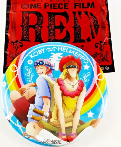 One Piece Film Red Koby &amp; Helmeppo Trading Can Badge Mugiwara Store Limited Jump