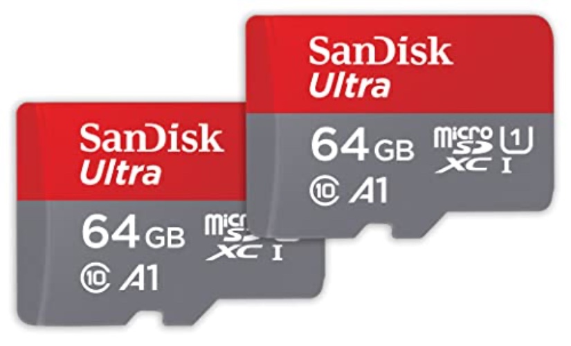 SanDisk 64GB 2-Pack Ultra microSDXC UHS-I Memory Card (2x64GB) with Adapter - SDSQUAB-064G-GN6MT - 64GB (2-Pack) - Memory Card Only