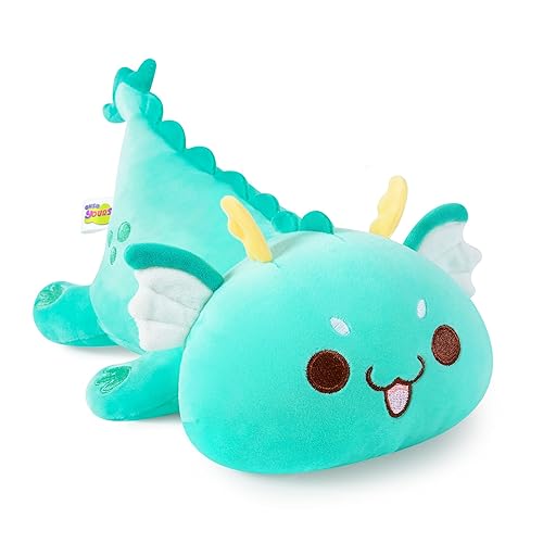 Onsoyours Chubby Dragon Stuffed Animal Adorable Plushies Soft Huggable Plush Pillow Kawaii Cute Dragon Plushie Toy for Kids (Cyan Dragon, 10") - Cyan Dragon - 10"