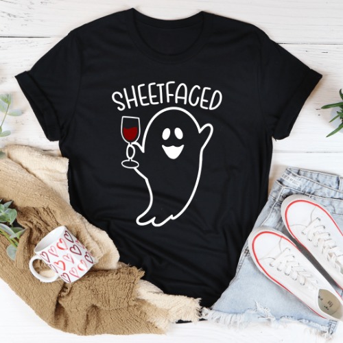 Sheetfaced Ghost Wine Tee - Black Heather / L