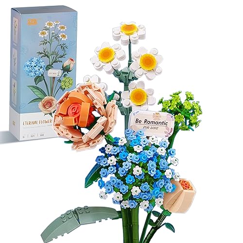 ZIYOSTAR Mini Bricks Flower Bouquet Building Sets, Artificial Flowers, DIY Unique Decoration Home, 680 Pieces Botanical Collection for Ages 6-12 Year Old Girl for Gift… - Starry sky