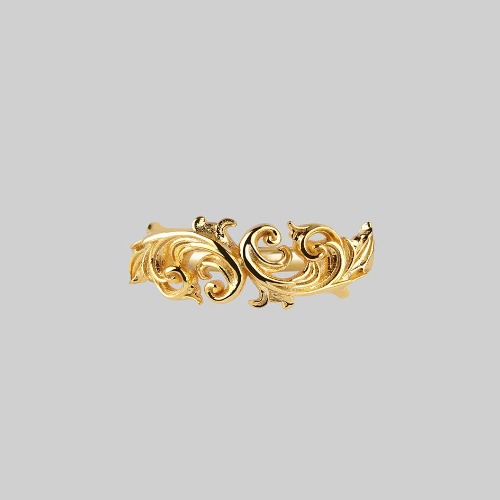 IMPERIAL. Ornate Flourish Ring - Gold | Gold / Large
