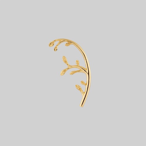 VENETIA. Delicate Leaf Vine Stud Earring - Gold | Gold / Single Left Ear