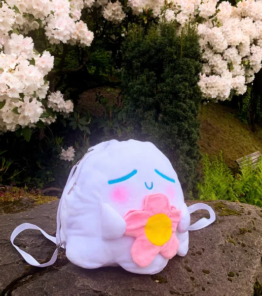 Ghost Backpack, Ghost Plush , Plush Backpack , Halloween Plush , Ghost Bag , Pastel Goth Fashion , Halloween Gift , Halloween Bag