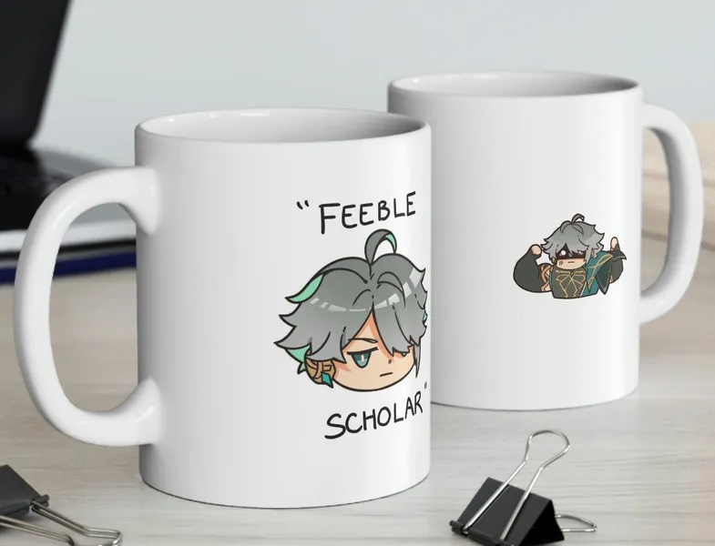 Alhaitham "Feeble Scholar" Genshin Impact Funny Mug