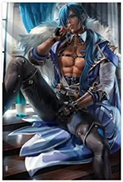 WSKK Genshin Impact Kaeya 1 Canvas Poster Bedroom Decor Sports Landscape Office Room Decor Gift Unframe:12x18inch(30x45cm)