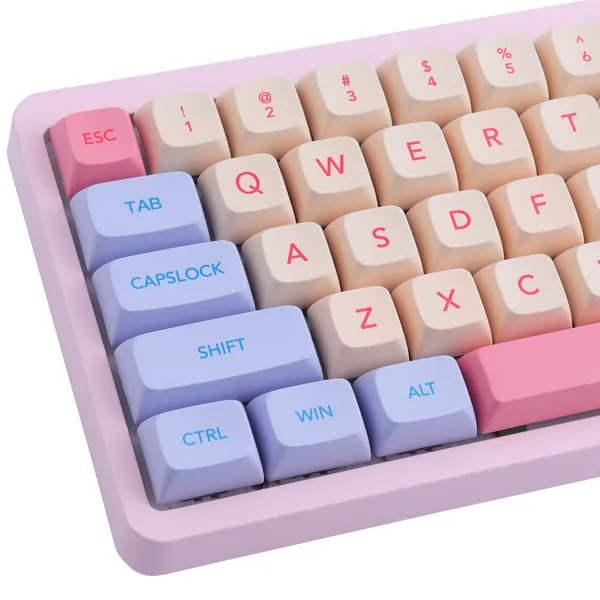 Hyekit PBT Keycaps 132 Keys Marshmallow Keycaps Dye-Sublimation Cute Keycaps XDA Profile Custom Keycaps for Cherry Gateron MX Switches Mechanical Keyboards - Marshmallow