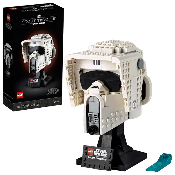 LEGO 75305 Star Wars Scout Trooper Helmet Building Set for Adults, Collectible Gift Model