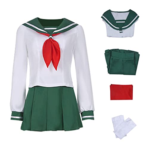 COLSA Anime Kagome Higurashi Cosplay Costume Sailor Dress Women for Girls High School Uniform Sets - Small - White