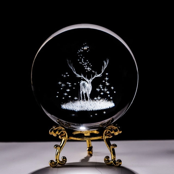 Crystal Ball with Ornate Metal Base