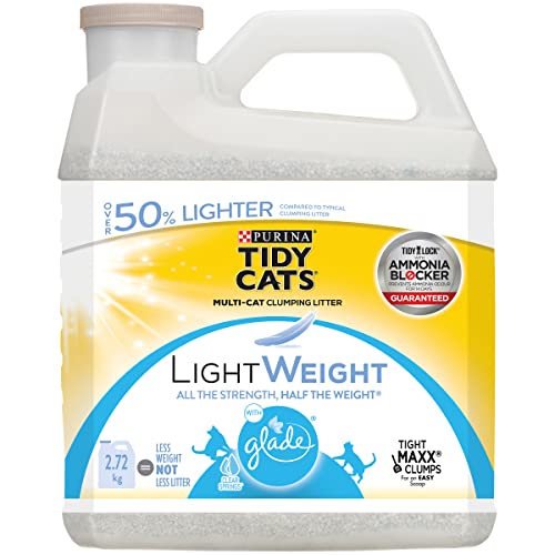 Tidy Cats Glade Clear Springs Lightweight Cat Litter for Multiple Cats, Gray ,2.72 kg(Pack of 1) - 2.72 kg Jug (1 Pack)