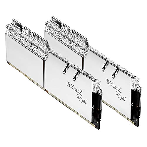 G.SKILL 64GB DDR4 Trident Z Royal Silver 3600Mhz PC4-28800 CL18 1.40V Dual Channel Kit (2x32GB)