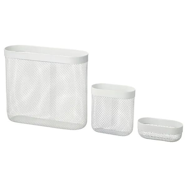 SKÅDIS Storage basket, set of 3 - white