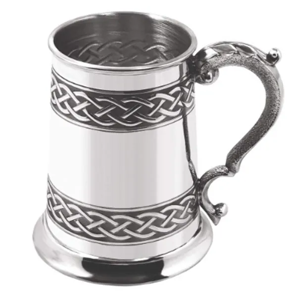 English Pewter Company Embossed Celtic Knot Design 1 Pint Pewter Tankard Beer Mug Stein [CEL621]