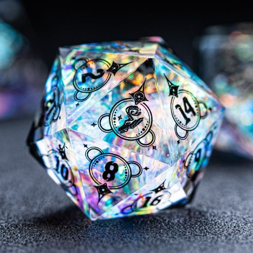 URWizards D&D Resin Opal Glitter Engraved Dice Set Wizard Style | Full set & Random box