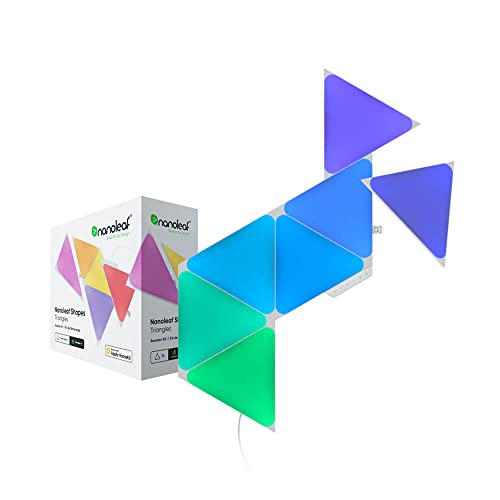 Nanoleaf Shapes Triangles Smarter Kit with 7x Multicolor Triangle Light Panels, 80 Lumens