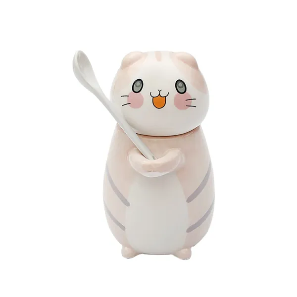 Nette Katzentasse Keramik Neuheit Kitty Keramik Kaffeetasse Neuheit Kaffeetasse Tasse Geschenk für Katzenliebhaber(N04) - C04